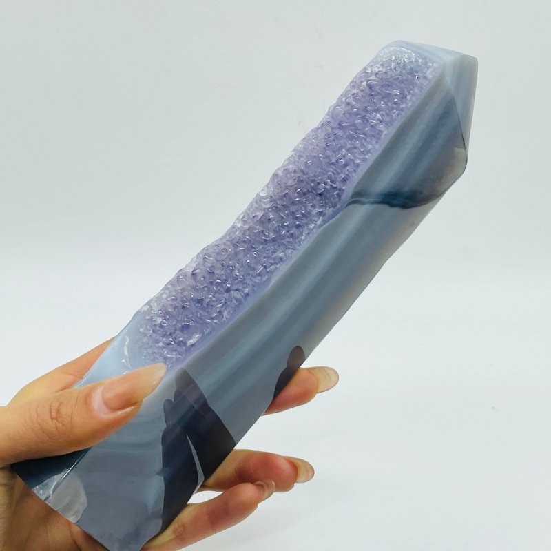 12 Pieces Polished Geode Amethyst Mixed Agate Leftover Tower -Wholesale Crystals