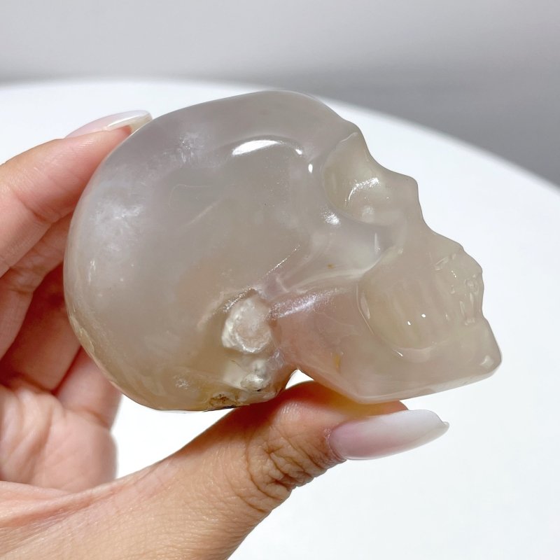 12 Pieces Sakura Agate Skull Carving - Wholesale Crystals