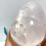 12 Pieces Six Star Line Rose Quartz Eggs With Rainbow - Wholesale Crystals