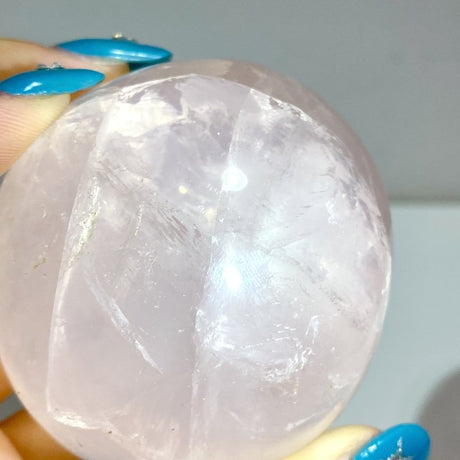12 Pieces Six Star Line Rose Quartz Eggs With Rainbow - Wholesale Crystals