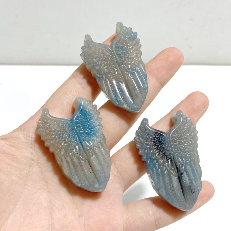 12 Pieces Trolleite Stone Wing Shield Carving Closeout - Wholesale Crystals