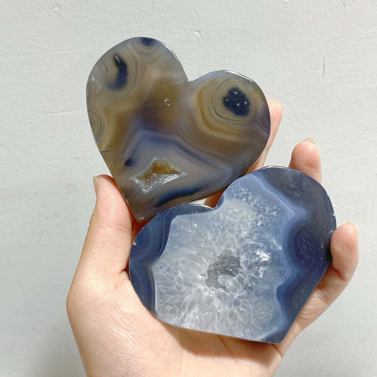 24 Pieces Geode Druzy Agate Heart