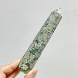 13 - 17cm Green Sakura Flower Agate Point Wholesale - Wholesale Crystals