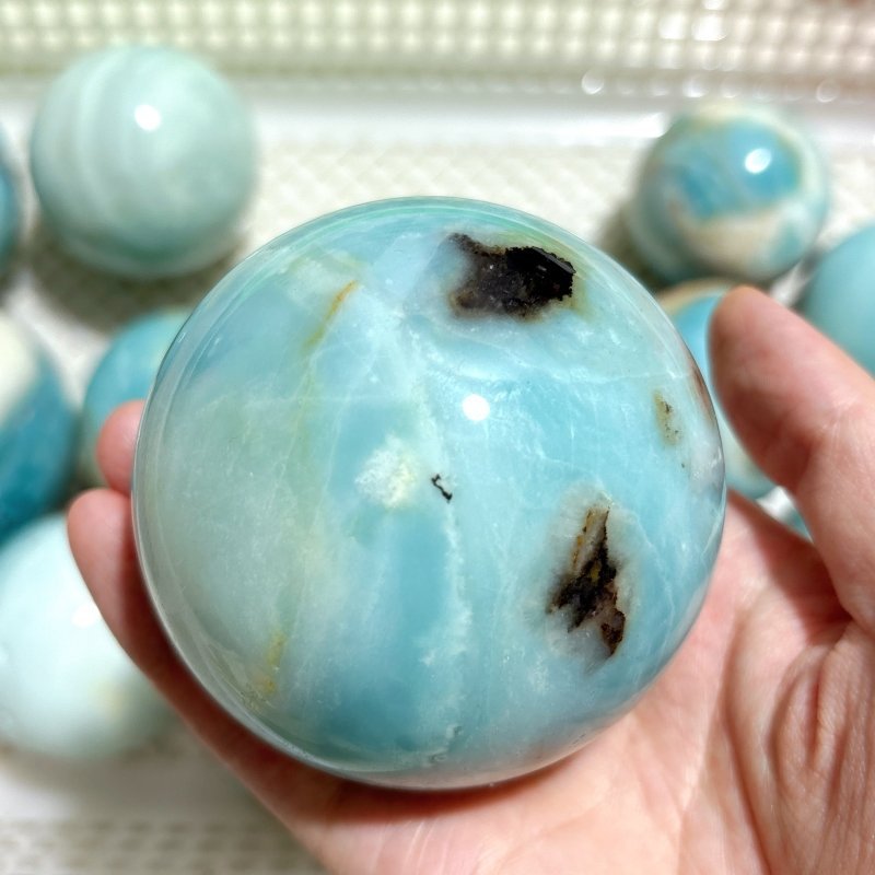 13 Pieces Beautiful Caribbean Calcite Spheres - Wholesale Crystals