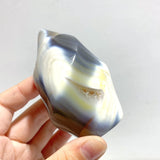 13 Pieces Black Orca Agate Flame Carving 4 - Wholesale Crystals