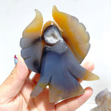 13 Pieces Geode Druzy Agate Angel Carving - Wholesale Crystals