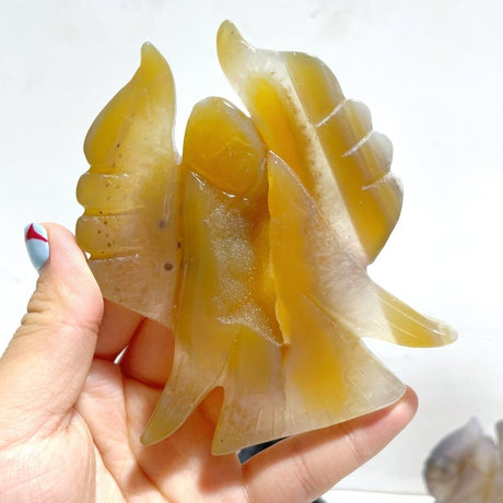 13 Pieces Geode Druzy Agate Angel Carving - Wholesale Crystals