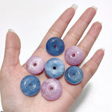 13 Pieces High Quality Mixed Material Donuts Aquamarine Kunzite - Wholesale Crystals