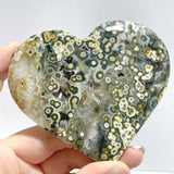13 Pieces Large 8th Vein Ocean Jasper Heart 2 - Wholesale Crystals
