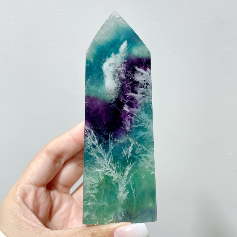 13 Pieces Large Feather Fluorite Four - Sided Tower Points - Wholesale Crystals