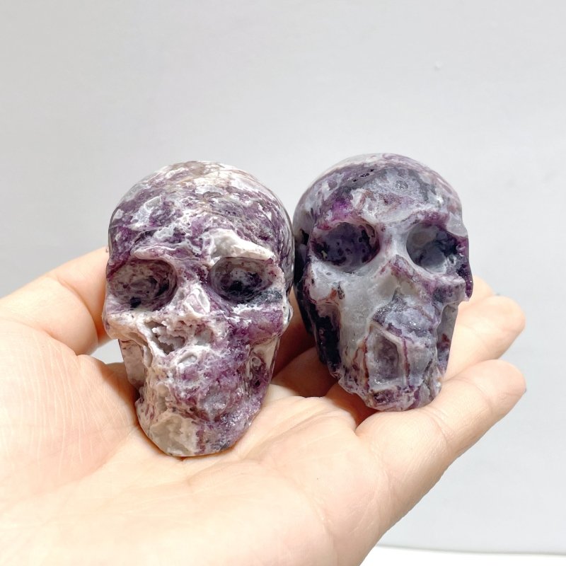 13 Pieces Purple Fluorite Skull Carving - Wholesale Crystals