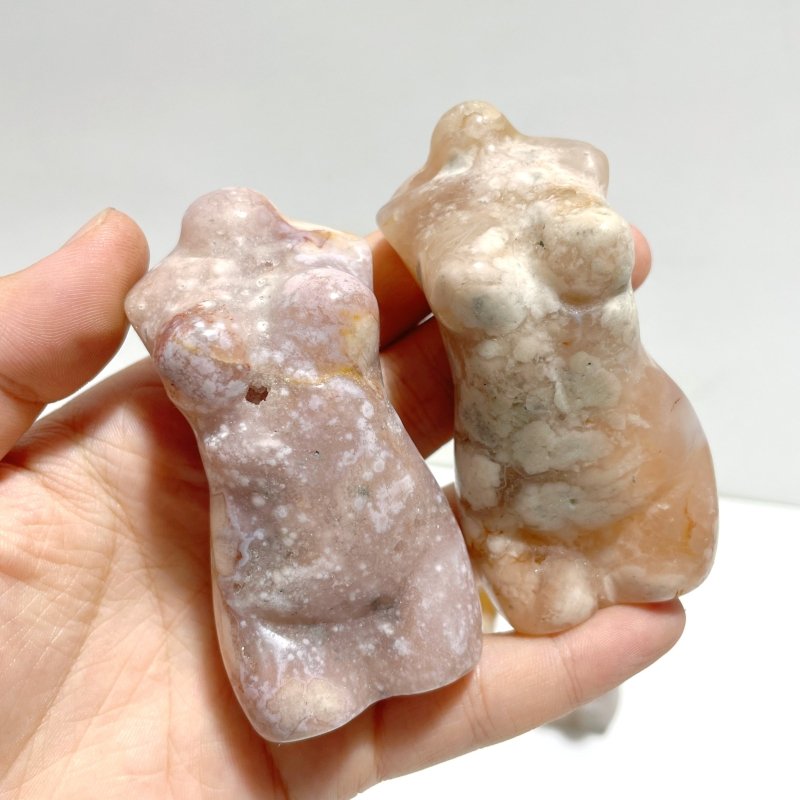 13 Pieces Sakura Flower Agate Goddess Carving - Wholesale Crystals