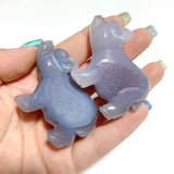 13 pieces Small Geode Agate Druzy Pig Carving - Wholesale Crystals