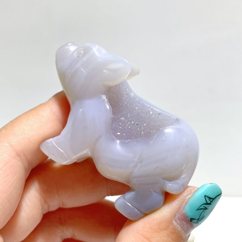 13 pieces Small Geode Agate Druzy Pig Carving - Wholesale Crystals