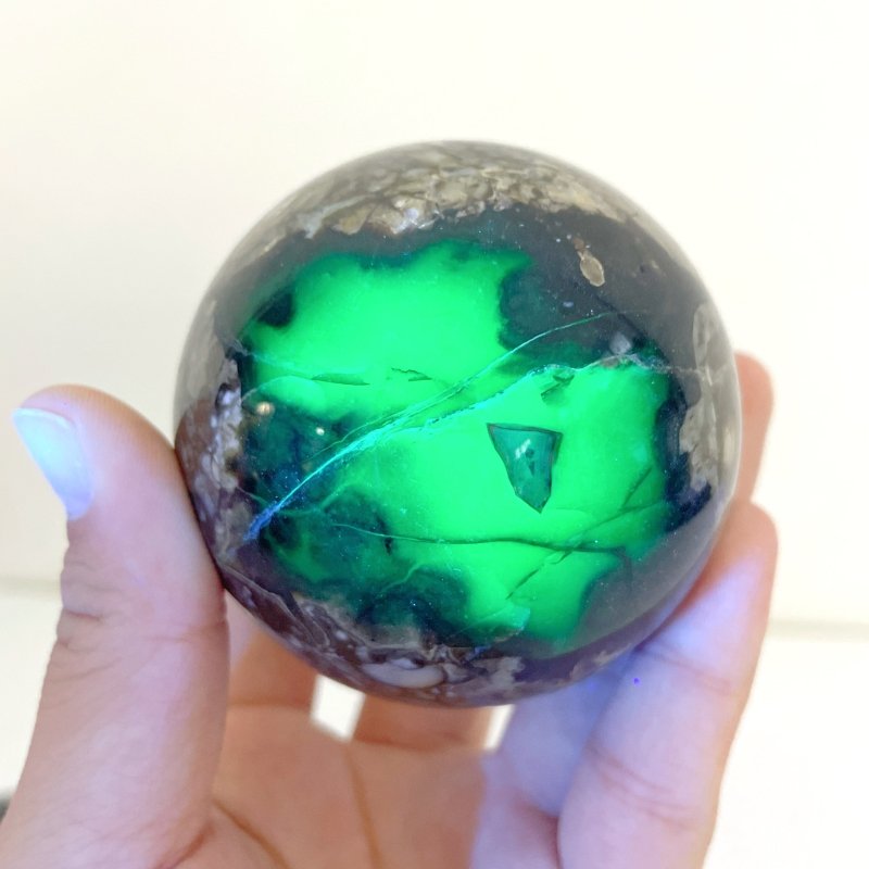 13 Pieces Volcano Agate Spheres Balls(UV - Reactive) - Wholesale Crystals