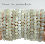 14 Pieces 8mm Light Green Moonstone Bracelet - Wholesale Crystals