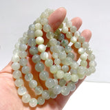 14 Pieces 8mm Light Green Moonstone Bracelet - Wholesale Crystals