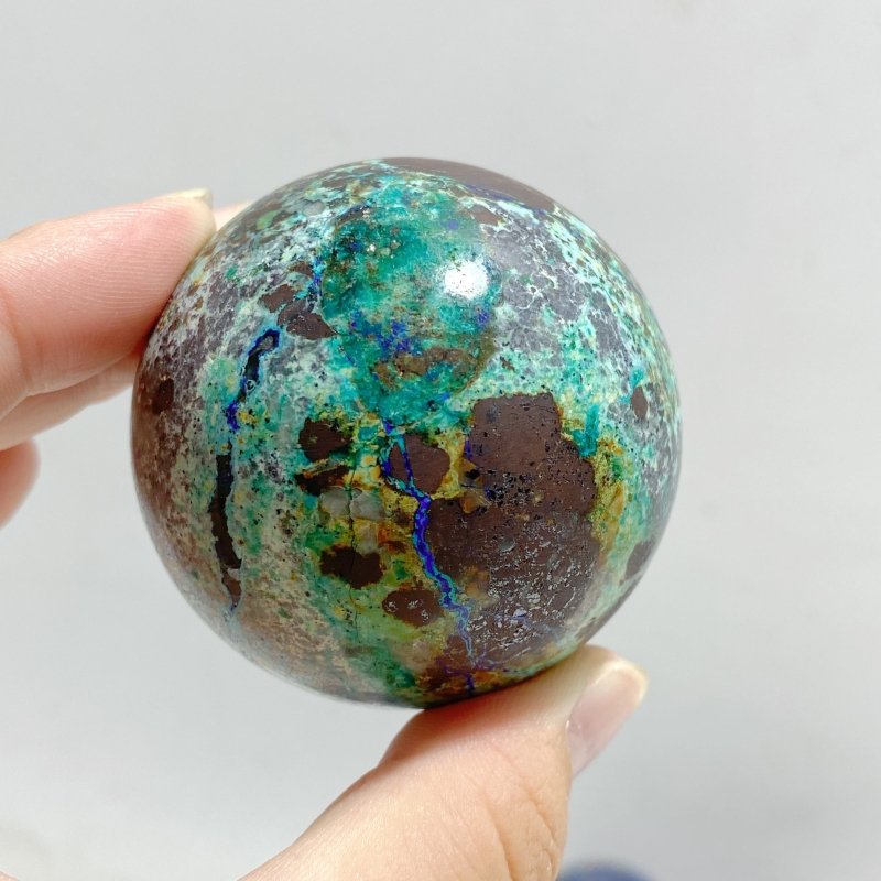 14 Pieces Azurite Mixed Malachite Spheres 4 -Wholesale Crystals