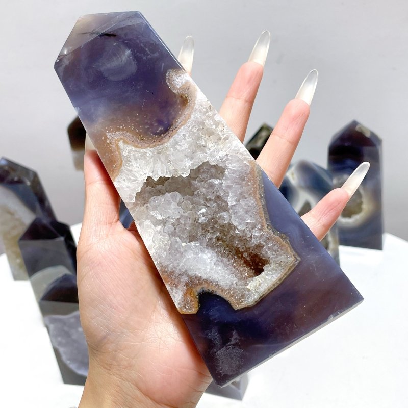 14 Pieces Beautiful Geode Agate Tower - Wholesale Crystals