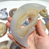 14 Pieces Druzy Geode Agate Moon Face Carving - Wholesale Crystals