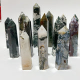14 Pieces Fat Moss Agate Crystal Tower Points -Wholesale Crystals