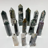 14 Pieces Fat Moss Agate Crystal Tower Points -Wholesale Crystals