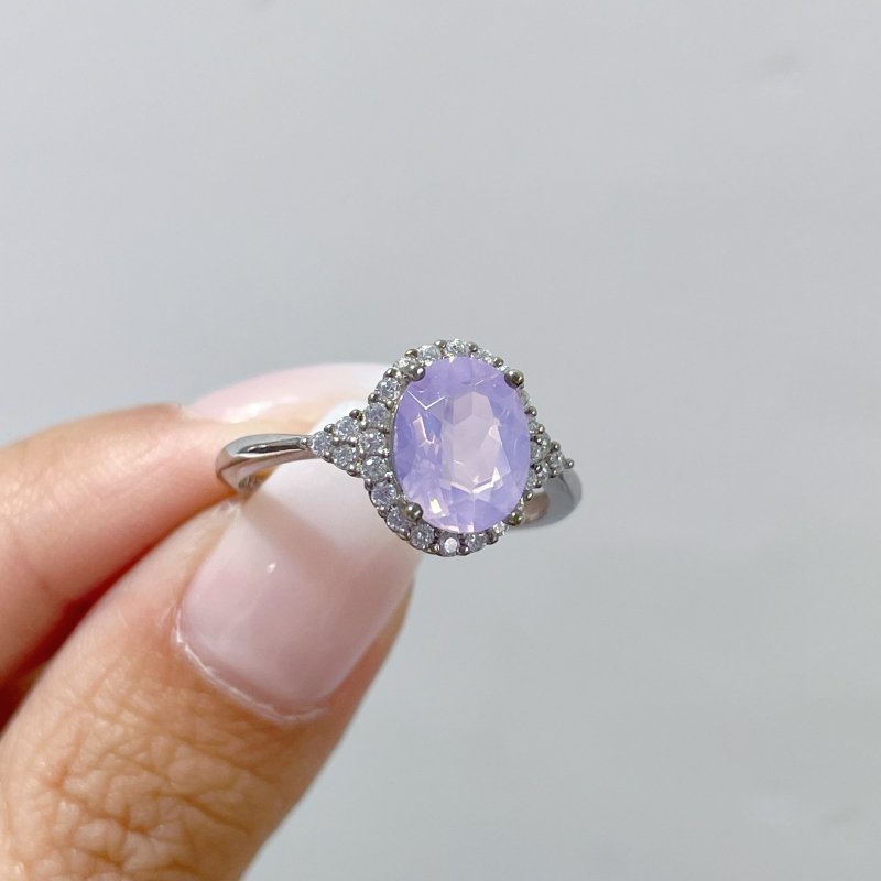 14 Pieces S925 Lavender Quartz Cut Faceted Ring Style #1 - Wholesale Crystals