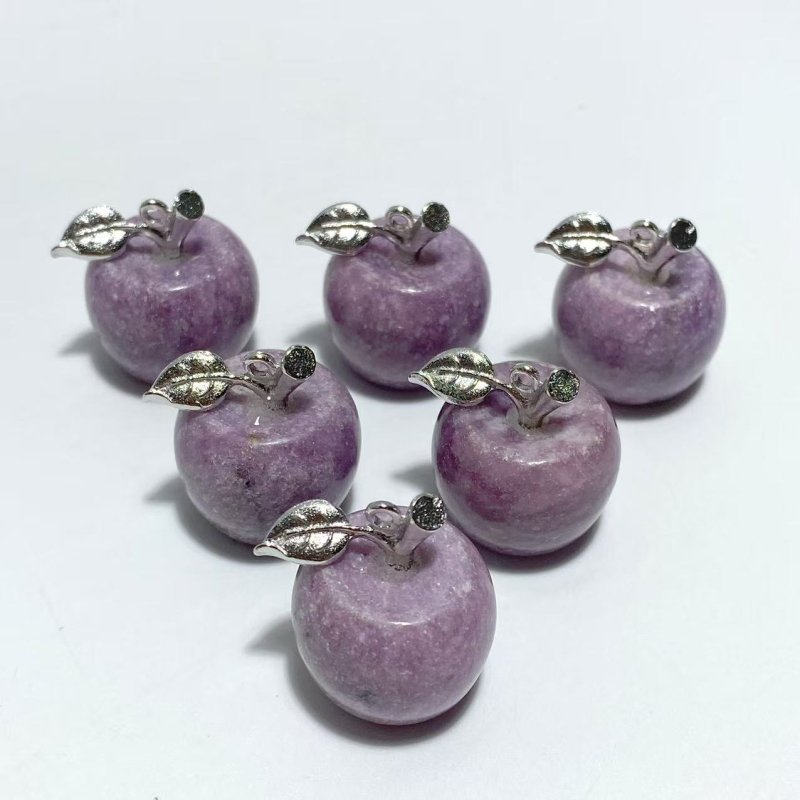 14 Types Small Apple Carving Wholesale Clear Quartz Green Aventurine Lepidolite - Wholesale Crystals