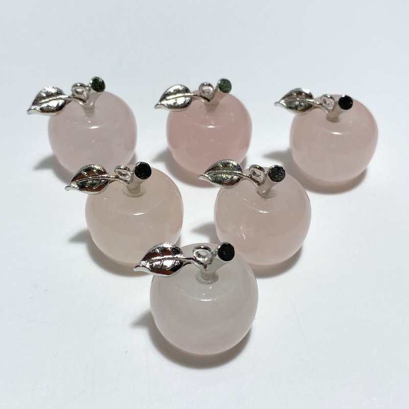 14 Types Small Apple Carving Wholesale Clear Quartz Green Aventurine Lepidolite - Wholesale Crystals