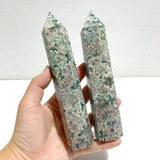 15-18CM Green Sakura Flower Agate Tower Point Wholesale -Wholesale Crystals
