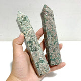 15-18CM Green Sakura Flower Agate Tower Point Wholesale -Wholesale Crystals