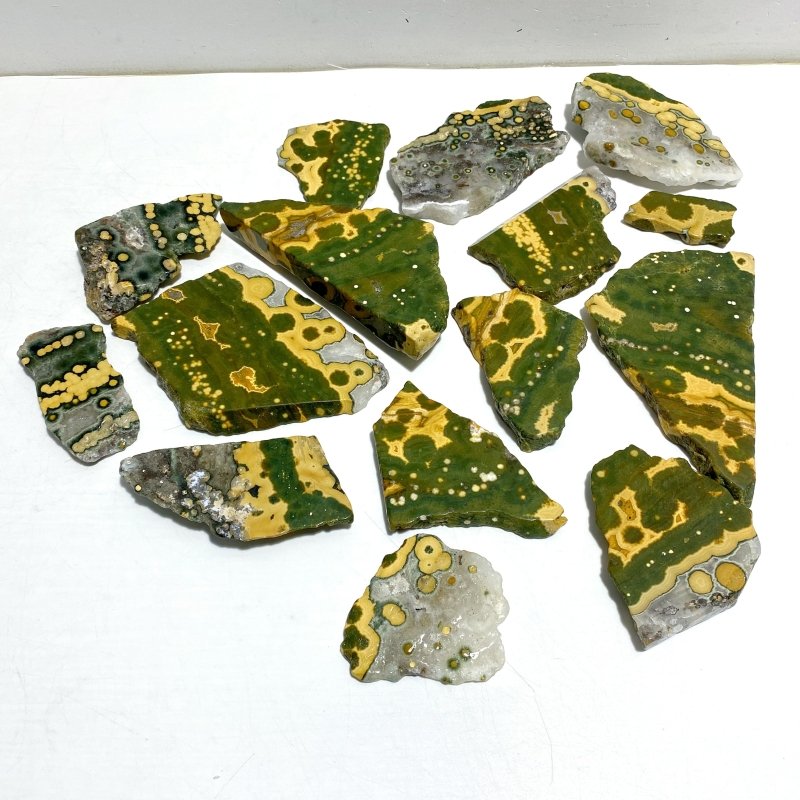 15 Pieces 8th Vein Ocean Jasper Slab - Wholesale Crystals