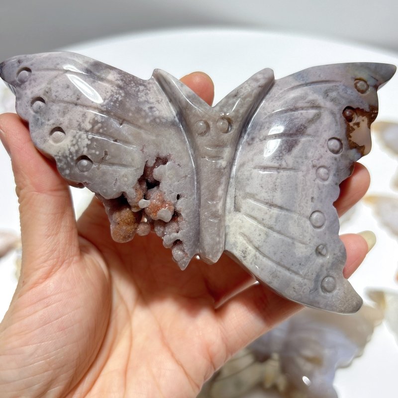 15 Pieces Beautiful Agate Butterfly Carving - Wholesale Crystals