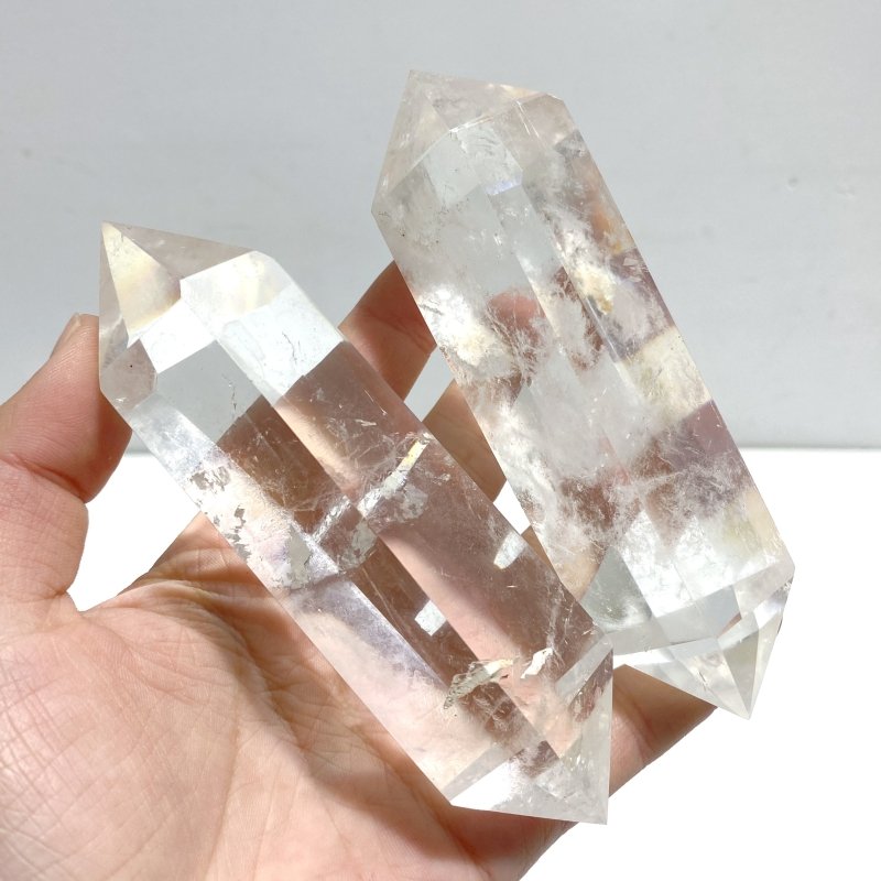 15 Pieces Clear Quartz Double Points - Wholesale Crystals