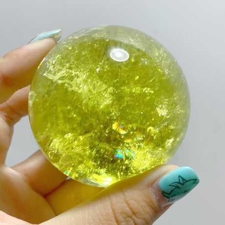 15 Pieces High Quality Citrine Spheres with Rainbow - Wholesale Crystals