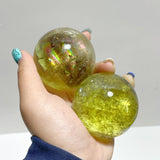 15 Pieces High Quality Citrine Spheres with Rainbow - Wholesale Crystals