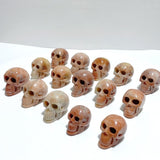 15 Pieces Orange Jade Skull Carving - Wholesale Crystals