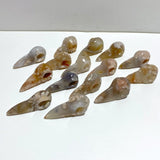 15 Pieces Sakura Flower Agate Crow Skull Carving - Wholesale Crystals