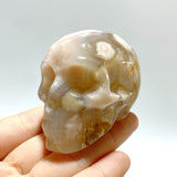 15 Pieces Sakura Flower Agate Skull Carving - Wholesale Crystals