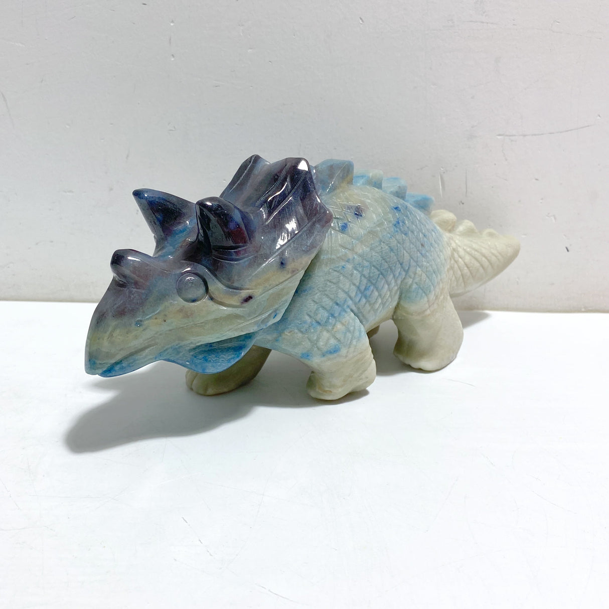 2 Pieces Trolleite Stone Triceratops Three-horned Dinosaur Crystal Carving