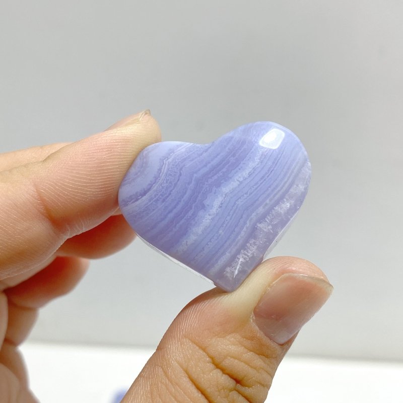 156 Pieces High Quality Blue Lace Agate Heart - Wholesale Crystals