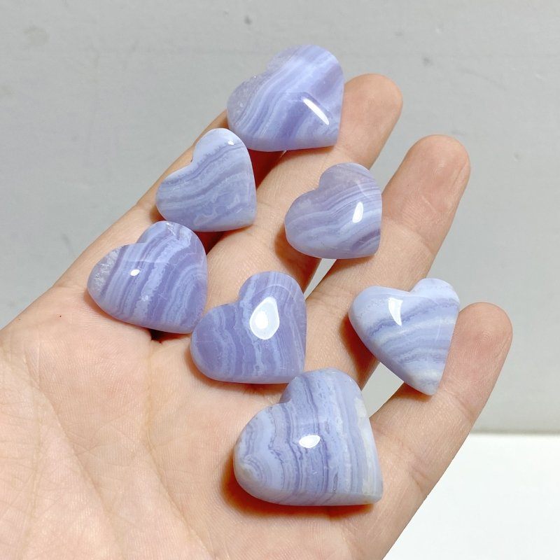 156 Pieces High Quality Blue Lace Agate Heart - Wholesale Crystals