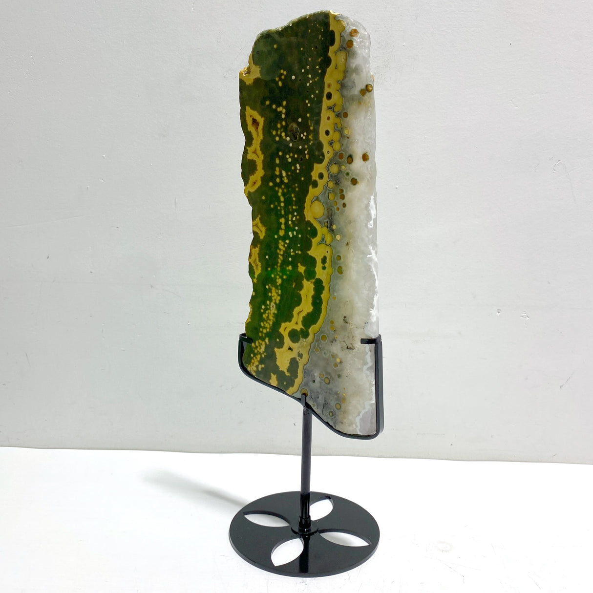 Large 8th Vein Ocean Jasper Slab With Stand #10