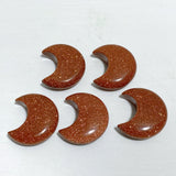 5 Types 3CM Moon Carving Wholesale Africa Blood Stone Blue Sandstone