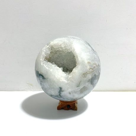 15CM Large Druzy Geode Moss Agate Sphere - Wholesale Crystals