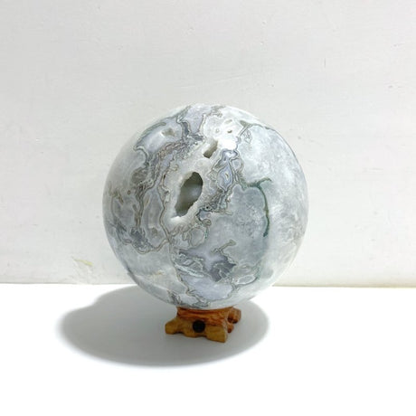 15CM Large Druzy Geode Moss Agate Sphere - Wholesale Crystals