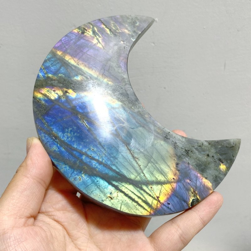 16 Pieces Beautiful Large Labradorite Moon Carving -Wholesale Crystals
