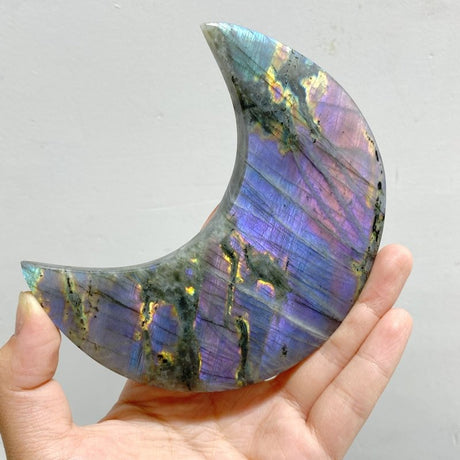 16 Pieces Beautiful Large Labradorite Moon Carving -Wholesale Crystals