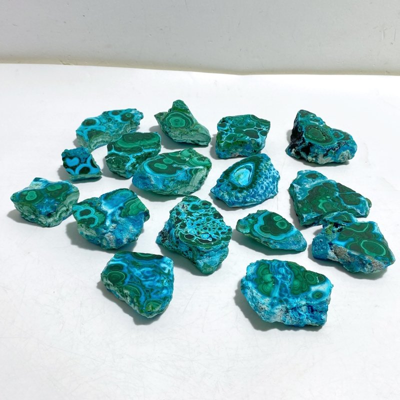 16 Pieces Beautiful Raw Chrysocolla Mixed Malachite Specimen -Wholesale Crystals