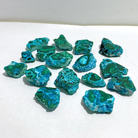 16 Pieces Beautiful Raw Chrysocolla Mixed Malachite Specimen -Wholesale Crystals